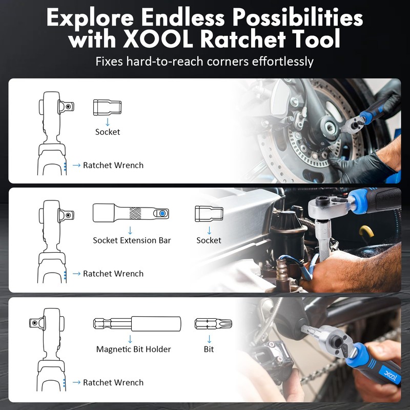 XOOL 78-Piece Ratchet Wrench & Screwdriver Tool Set with Metric