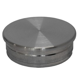 TIBU End Cap Stainless Steel V2A for Pipe Diameter 48.3 x 2 mm Flat (Pack of 4) Stainless Steel Caps Pipe Plug Closure End Cover Railing Tube