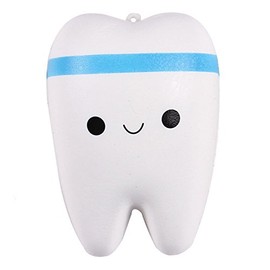 Anboor Squishies Tooth Slow Rising Squeeze Toy Anti-Stress Squishies Slow Rising Toy Kawaii for Children Adults (Colours Random, 1 Piece)
