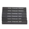 Queen.Y Pack of 6 Compressed Charcoal Pencils Black Square Softer/Medium/Hard
