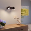 ledscom.de WAIKA Wall Spotlight with Switch, Matt Black, Includes GU10