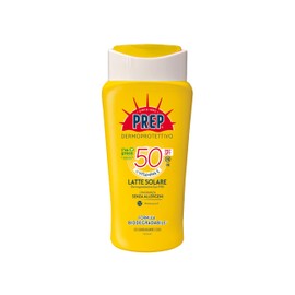 Prep, Latte Solare Dermoprotettivo SPF50, Con Glicerina e Vitamina E, Protezione UVA-UVB, Senza Parabeni, 200ml