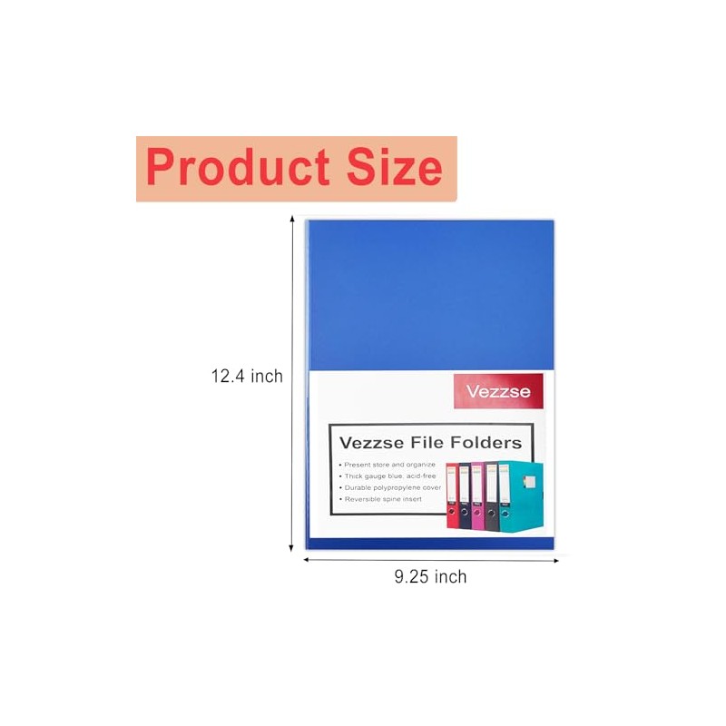 File Folder, Letter A4 Paper Project Organizer Folders with Snap