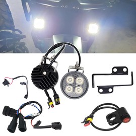 Tricago LED Auxiliary Light Kit w/Connector Compatible with Honda Transalp XL750 (2023 - Current) (24W (Day white))