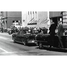 Clint Hill auto-signed 4x6 photo JFK Assassination Secret Service EX RARE LOOK!
