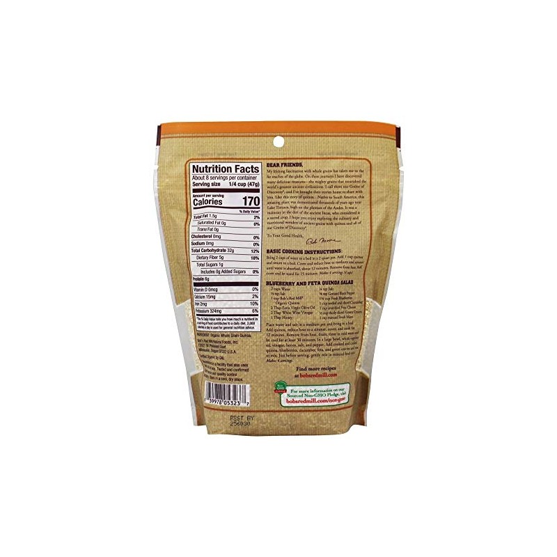 Bob's Red Mill Organic White Quinoa, 13 Ounce (Resealable)