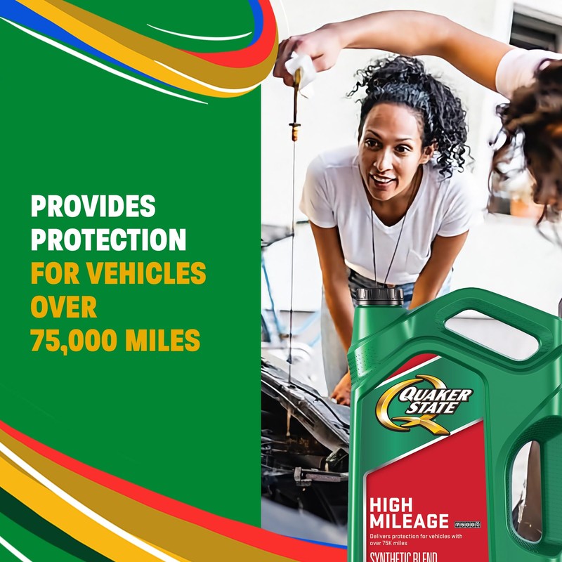 Quaker State High Mileage 10W-30 Synthetic Blend Motor Oil (1-Quart,