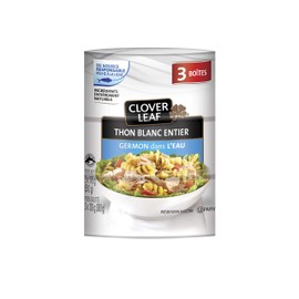 Clover Leaf Solid White Albacore Tuna in Water - 3 x 170g, 3 Count - Canned Tuna - All Natural Ingredients - High In Protein – 14g Of Protein Per 55g Serving Drained – Wild And Traceable Tuna – Trace My Catch