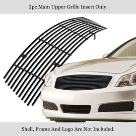 APS Compatible with 2007-2008 Infiniti G35 Sedan Stainless Steel Black Billet Grille Insert S18-J58868N