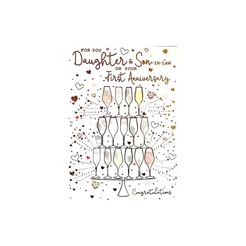 Daughter & Son-in-Law First Anniversary Card ~ 1st Wedding Anniversary