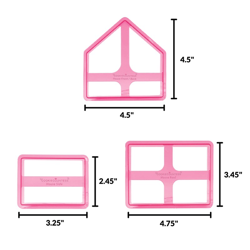 The Cookie Countess Cookie House - 3 Piece Cookie Cutter