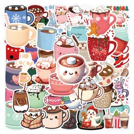 Milk Tea Girls Stickers Coffee Stickers Pack of 50 Skateboard Graffiti Stickers Motorcycles Bicycle Snowboard Luggage Laptop Car Suitcase for Children and Teenagers Waterproof Vinyl Stickers