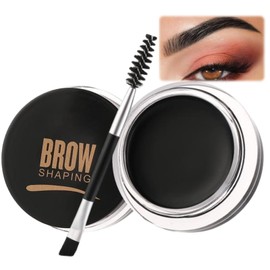 Bold & Beautiful Black Eyebrow Pomade with Brush - Quick Dry, Non-Greasy, Lightweight Gel Soap for Perfect 3D Brows"