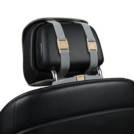 EDEALYN 1pcs Luxury Car Seat Backrest Protector Cover Car Interior PU Leather Car Seat Cover Universal Anti-Slip Seat Cover(Dark Grey Backrest)