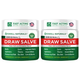 OWELL NATURALS Drawing Salve Ointment Fast Acting Formula for Skin, Splinters, Ingrown Hairs, Boils & Cyst, Bug Bites, bee Sting, Mosquito bite Itch, Poison Ivy (2 Pack)