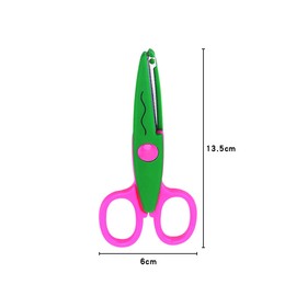 Jagowa 4 Pcs Kids Scissors Safe Colorful Creative Scissors Children Serrated Art Scissors for Scrapbooking DIY Projects Handicrafts