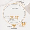 Bow Necklace Earrings Set Gold Bow Jewelry Pearl Stud Earrings