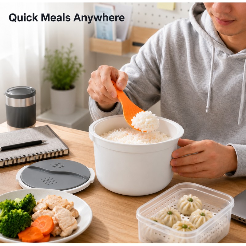 Microwave Rice Cooker for Home and Office - Multifunction Food