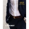 Massi Morino Men's Leather Belt 3.5 cm Wide Belt Made