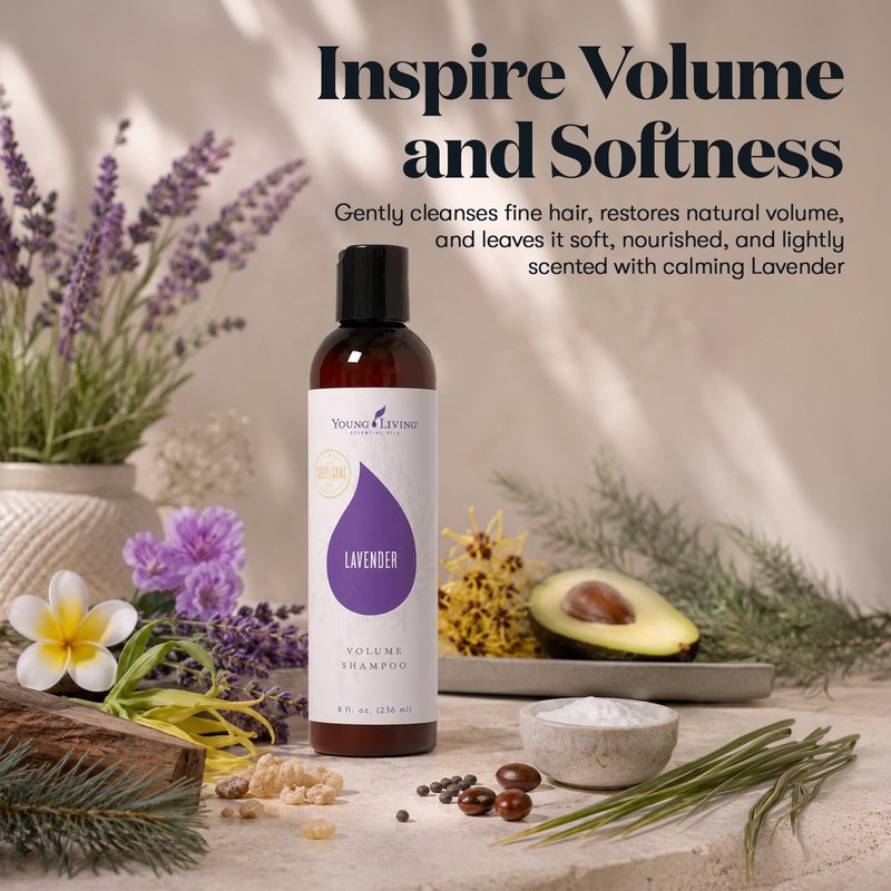 Young Living Lavender Volume Shampoo Essential Oils - Cleanses and