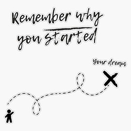 remember why you started Bumper Sticker Vinyl Decal 5 inches