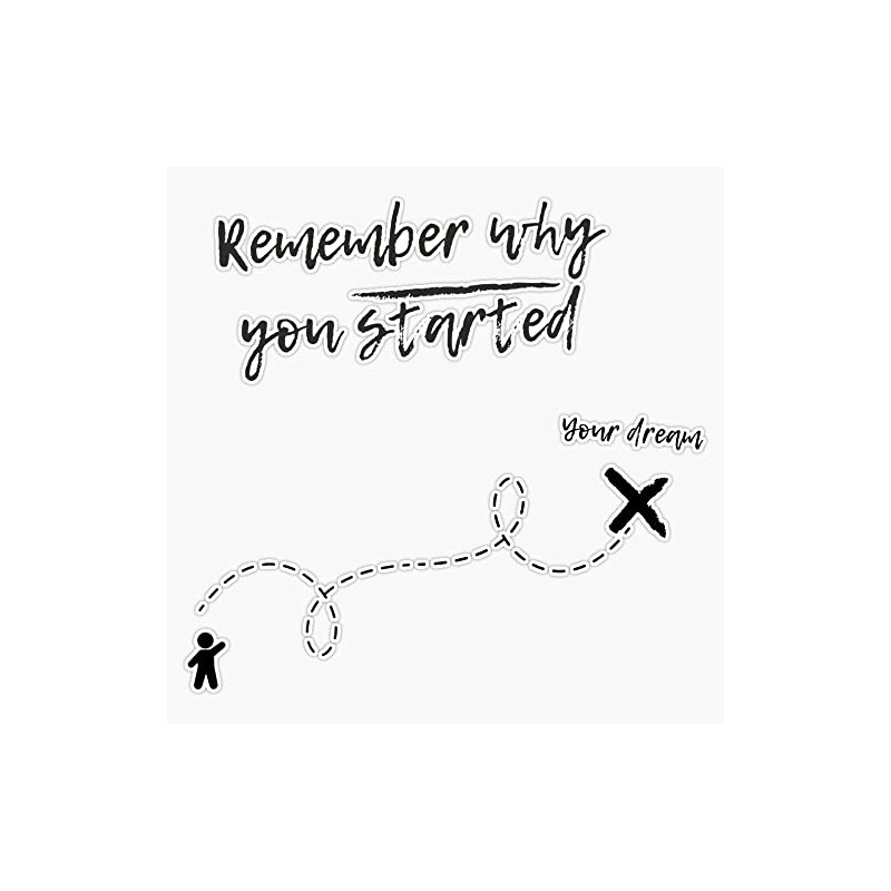 remember why you started Bumper Sticker Vinyl Decal 5 inches