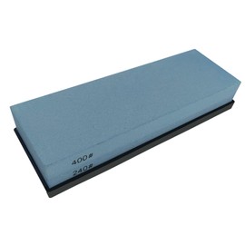 2 sided Knife Sharpening Stone, Water stone, Whetstone Sharpening Stone with Non-Slip Rubber Base for Kitchen, Hunting, and Pocket Knives or Blades (240#/400#)