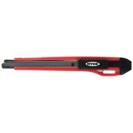 Hyde Tools 42045 Hyde Auto Utility Knife with 1-Piece Positive Lock, 9 Mm, Stainless Steel