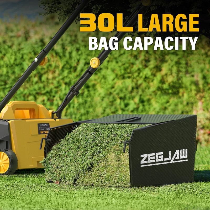 ZEGJAW Electric Dethatcher and Scarifier, 13” 12Amp Lawn Dethatcher with