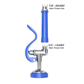 FAUAID Pre Rinse Sprayer Commercial Sink Sprayer Head,1.42GPM Spray Valve Dish Nozzle with Ergonomic Handle, Commercial Faucet Parts for Kitchen Faucet,Chrome Finished（Blue）