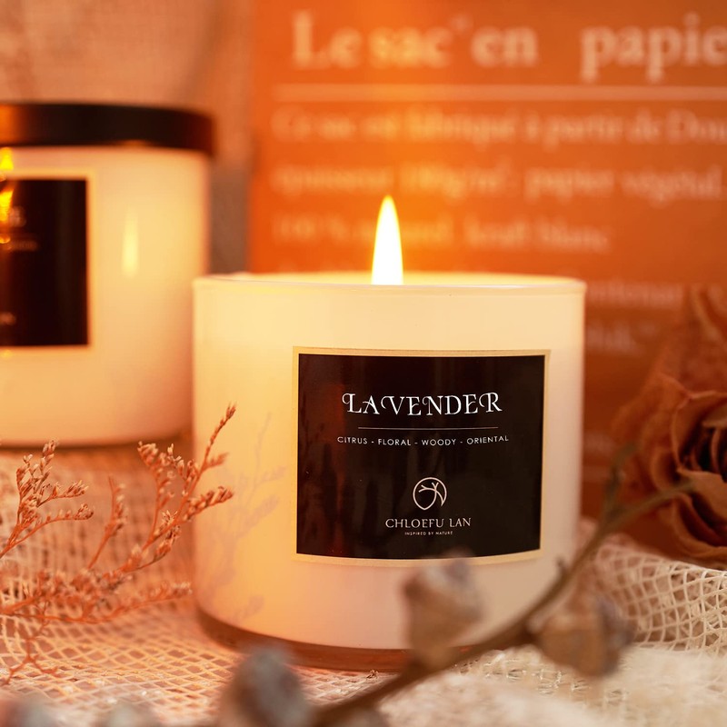 Chloefu LAN Premium Lavender Scented Candle for Men & Women,