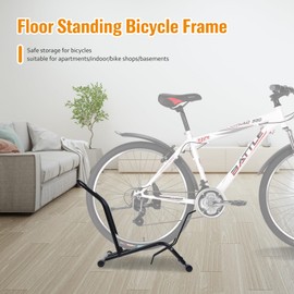 Auwey Bike Stand Floor Bike Stand Rack Bicycle Floor Stand Bike Parking Rack Stand Bike Storage Stand Perfect for 16"-29" Front and Rear Wheel Parking Rack Stand