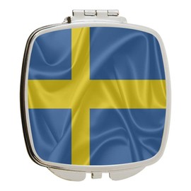 Island Gifting - Sweden Flag - Square Compact Mirror - Travel Mirror
