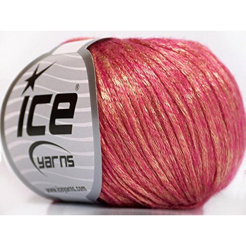 Rock Star, Gold, Pink, Metallic Shine, Soft Nylon Merino Wool
