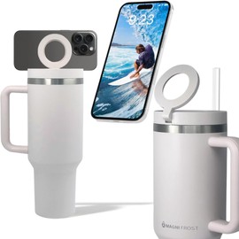 Magni Frost 40oz Tumbler with Magnetic Phone Mount Lid – Insulated Stainless Steel, Leakproof – Stay Hydrated and Keep Your Phone Secure with Magnetic Ring – Ideal for Work, Gym, Travel, and More