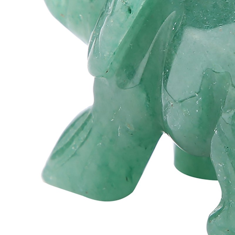2inch Natural Jade Carved Elephant Crystal Figurine Home Decoration Furnishing