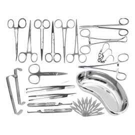 Hergom Premium Kit 28 Piezas Instrumental Acero Inoxidable Medico Cirugía