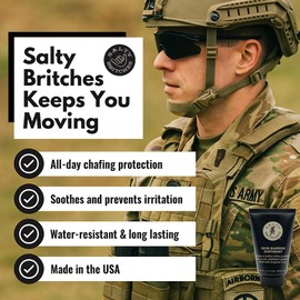 Salty Britches Waterproof Anti Chafing Ointment, Chafing Gel, Half Marathon Essentials, Anti-Chafe, Military Gear Essential, Running Essentials, Gifts for Runners - Berry Oil Scented - 1pk