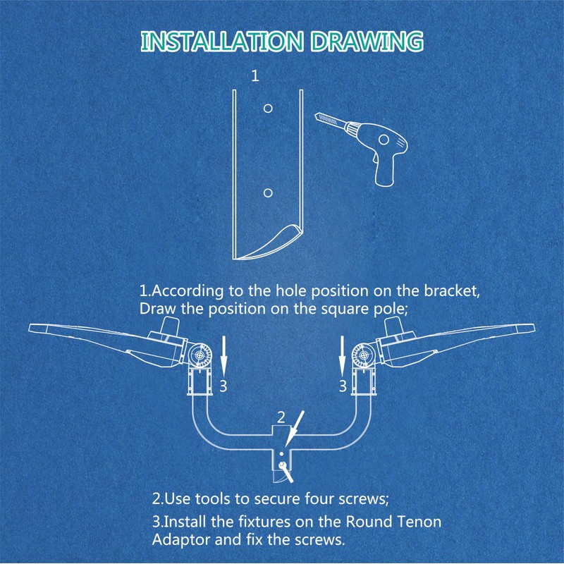 2 Pack Bullhorn Bracket for 4 Parking Lot Light in