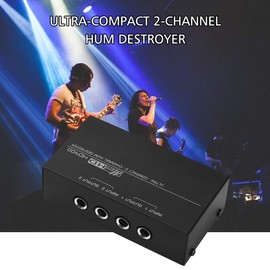 HXBER Ultra-Compact Hum Destroyer 2-Channel Hum Eliminator Noise Filter with 1/4 Inch TRS Inputs Outputs