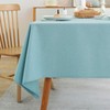 Laolitou Table Cloth Rectangle Linen Waterproof Textured Blue Tablecloth, Washable