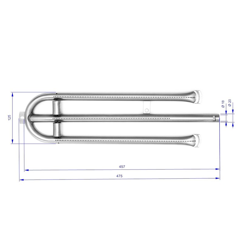 LAG Burner tube 1 flame or left or right gas