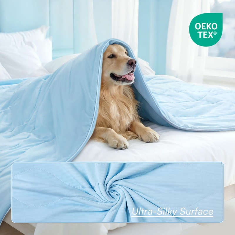 Cooling Dog Blanket, Q-MAX>0.5 Pet Throw for Couch, Crate &