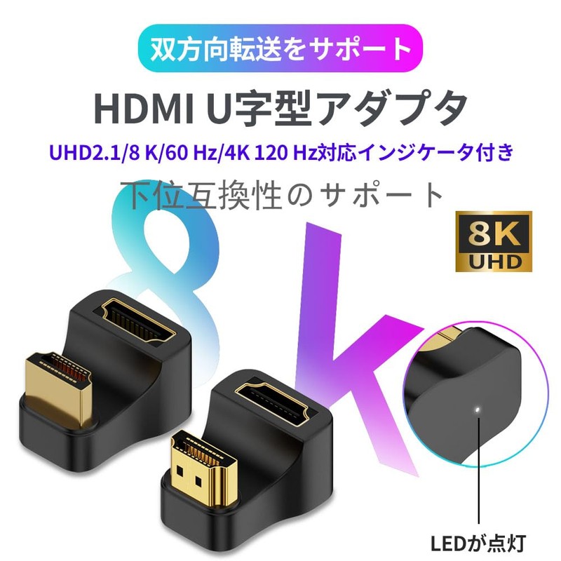 YFFSFDC 180 Degree Angle HDMI to HDMI Adapter [2-Piece Set]