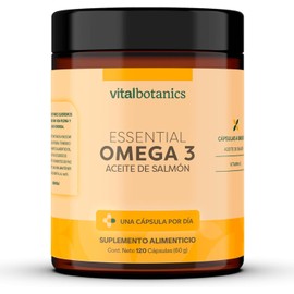 "VitalBotanics™ Omega-3 Premium | Aceite Puro de Salmón con Vitamina E | Salud del Corazón, Cerebro y Articulaciones | 120 Cápsulas"