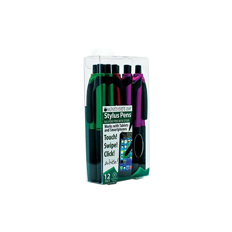 MONTEVERDE S-106 Click Action One-Touch Ballpoint Pen with Front Stylus