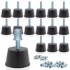 Adjustable 1/4" Rubber Threaded Furniture Levelers - 16 Pack |
