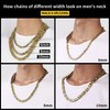 ChainsHouse Men 18K Gold Plated 6mm Wide Byzantine Link Chain