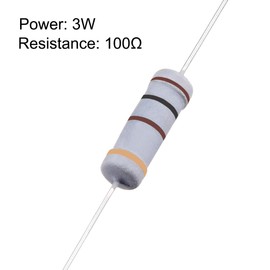 uxcell 50Pcs 100 Ohm Resistor, 3W 5% Tolerance Carbon Film Resistors, 4 Bands for DIY Electronic Projects and Experiments