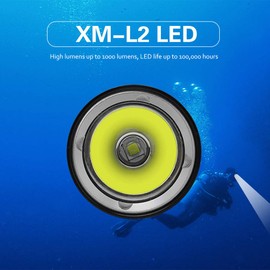 JUNCHI 20000 Lumens Scuba Diving Headlamp LED Submarine Lights Dive Light Waterproof Underwater Safety Head Lamp Strobe Flood Headlight for Under Water Deep Sea Cave at Night